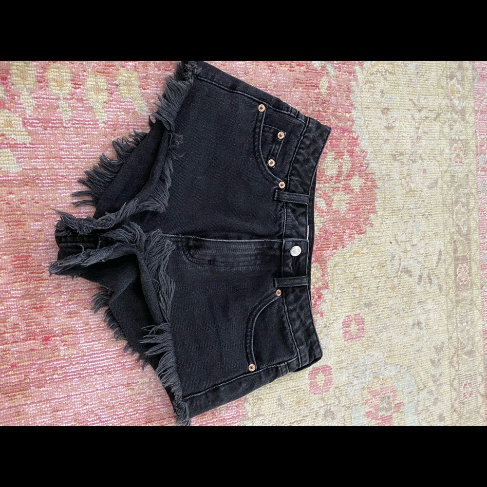 Topshop Black Jean Shorts